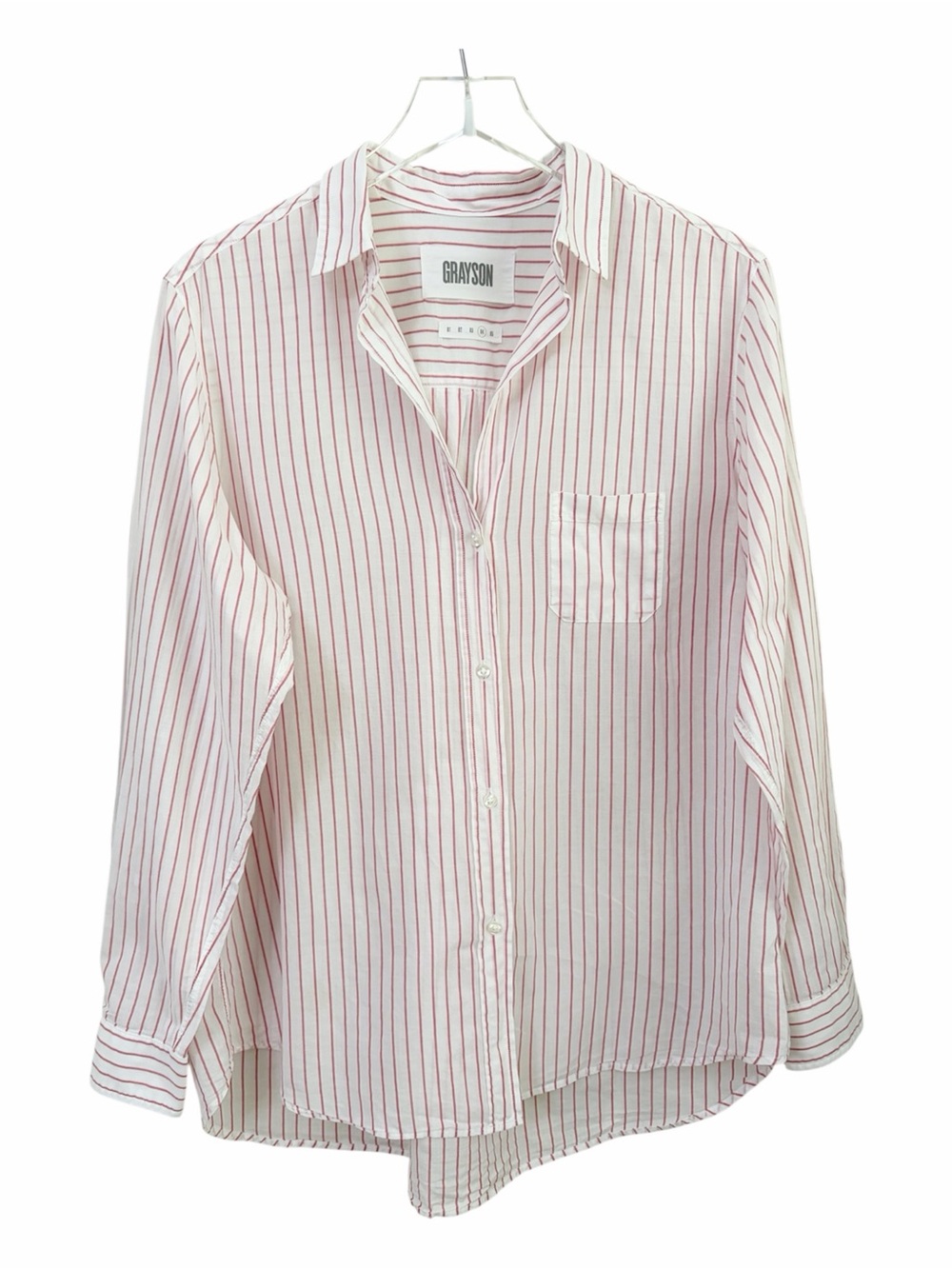 Anthropologie x Grayson | Red White Stipe Long Sleeve Hero Blouse Large